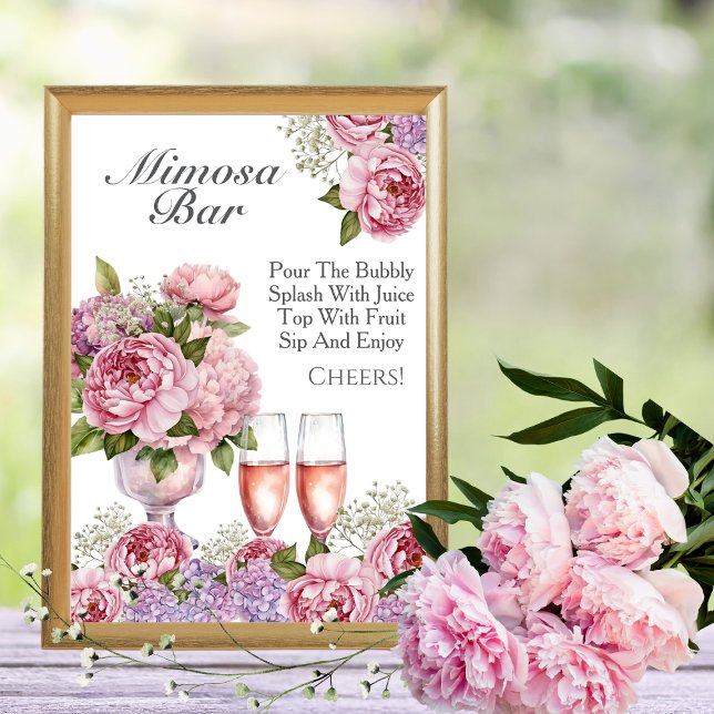 Convite Bar Petals & Prosecco Mimosa (Petals & Prosecco Mimosa Bar Sign)