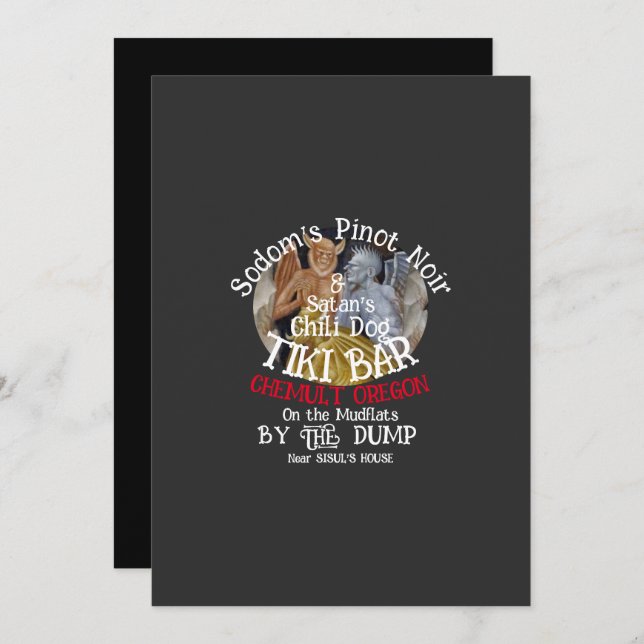 Convite Bar Pinot Noir e Satã Chili Dog Tiki (Frente/Verso)