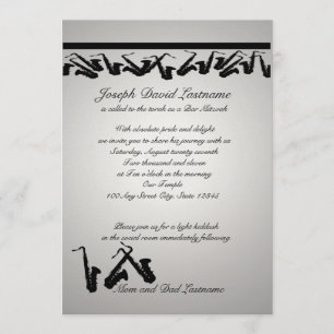 Convite Bar Saxofone Mitzvah Invite