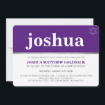 Convite BAR SIMPLES MITZVAH legal nome moderno estrela rox<br><div class="desc">Um design de tendências e simples para os CONVITES MITZVAH do BAR do seu filho. Uau, seus amigos e família com este pequeno número;D Configuração como modelo é simples você adicionar seus próprios detalhes, adicionar sua foto ou clicar no botão personalizar e você pode adicionar ou alterar texto, fontes, tamanhos...</div>