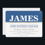 Convite BAR SIMPLES MITZVAH moderno, estrela judaica real<br><div class="desc">pelo kat massard >> WWW.SIMPLYSWEETPAPERIE.COM <<< Uma tendência, design simples para os CONVITES MITZVAH do BAR do seu filho. Uau, seus amigos e família com este pequeno número;DSetup como modelo é simples para você adicionar seus próprios detalhes, adicionar sua foto ou clicar no botão personalizar e você pode adicionar ou...</div>