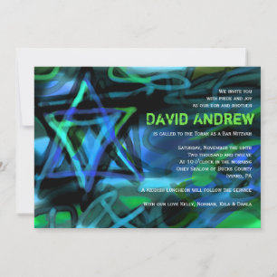 Convite Bar WATERCOLOR STAR Bat Mitzvah para Sarah