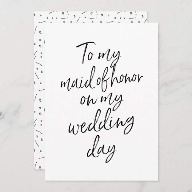 Convite Barato à minha madrinha de casamento no dia do meu (Frente/Verso)