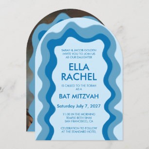 Convite BarBat Mitzvah personalizado do Arch de Moldura Mo