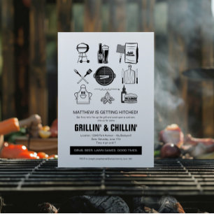 Convite Barbecue Grillin' & Chillin Bachelor Party