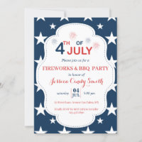 Barbecue moderno de 4 de julho de Fireworks Stars