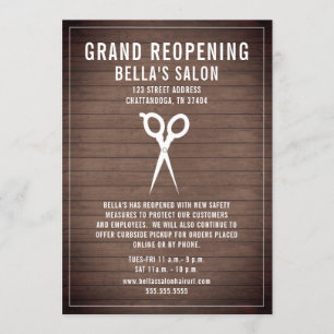 Convite Barbeiro Salão Reabrindo Madeira Sheinks