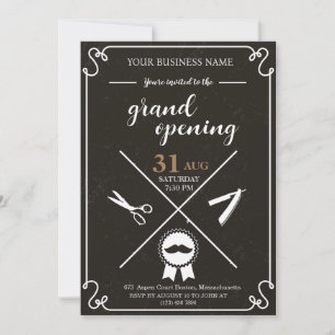 Convite Barber Shop  grand opening invitation