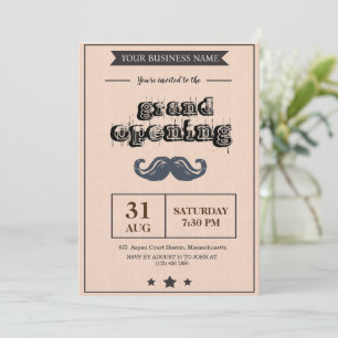 Convite Barber Shop grand opening invitation