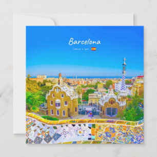 Convite Barcelona, Espanha - Parque Güell Mosaico Gaudí