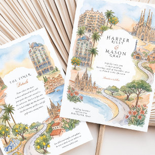 Convite Barcelona Espanha Sagrada Familia Gaudi Casamento