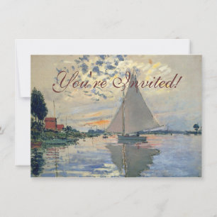 Convite Barco à Vela de Monet Impressionismo Francês Arte 