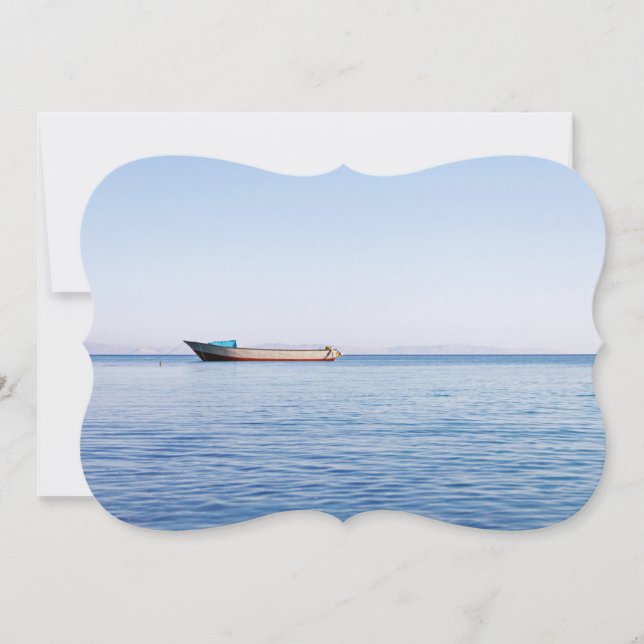 Convite Barco de pesca em um mar calmo (Frente)