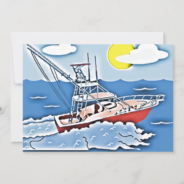 Convite Barco de pesca nos mares altos (Frente)