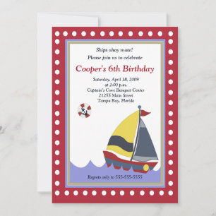 Convite Barco de Vela Veloz Aniversário 5x7 Náutico
