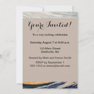 Convite Barcos de Pesca do Oceano Hokusai Ondas