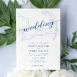 Convite Bares Modernos De Chatham Em Casamento<br><div class="desc">Apresente um toque de minimalismo moderno ao seu casamento Chatham, MÃE com o nosso marinho azul do mapa do Cabo Cod Convite de Casamento. Perfeitamente adequado para comemorações contemporâneas em locais icônicos como Chatham Bares Inn e a Casa Inn do Capitão, esta design combina perfeitamente a simplicidade com a elegância...</div>