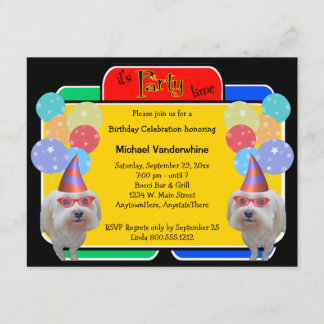 Convite Barker de Aniversário Maltês