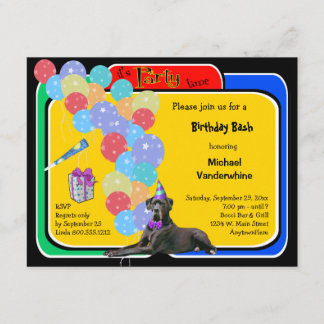 Convite Barker de Aniversário Negro