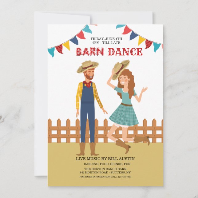 Convite Barn Dance (Frente)
