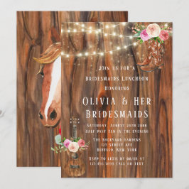 Convite Barn Wood Lights Boots Bridesmaids Lunchey