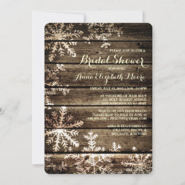 Convite Barn Wood Snowflakes Chá de panela Russo de invern