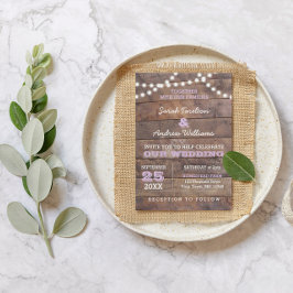 Convite Barnwood Lights Lilac Invitation