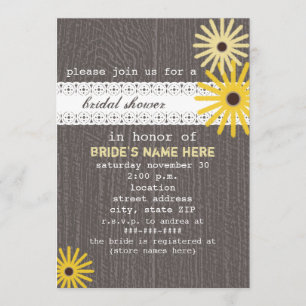 Convite Barnwood & o laço inspiraram o chá de panela dos