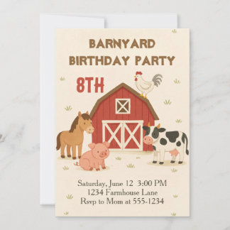 Convite Barnyard Animal Birthday