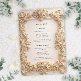 Convite Baroque QR Code Details Wedding Enclosure Card