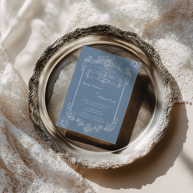 Convite Baroque Vintage Damask Wedding (Criador carregado)