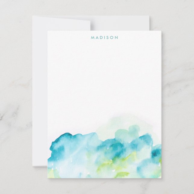 Convite Barra De Cores Azuis - Carta Obrigado (Frente)