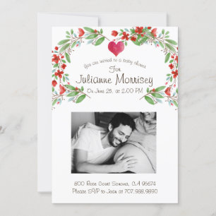 Convite Barriga de Bebê Foto Personalizada de Gestante Chu