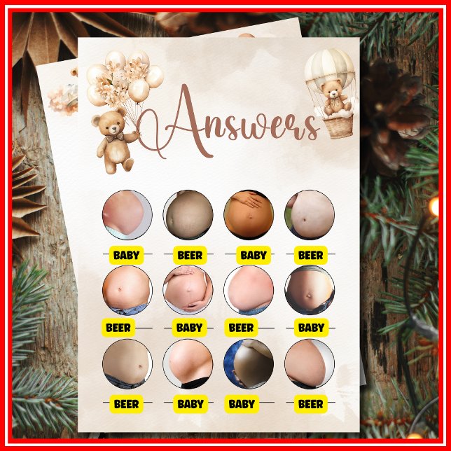 Convite BARRIGA DE BEBÊ OU BARRIGA DE CERVEJA Jogo para Ch (Criador carregado)