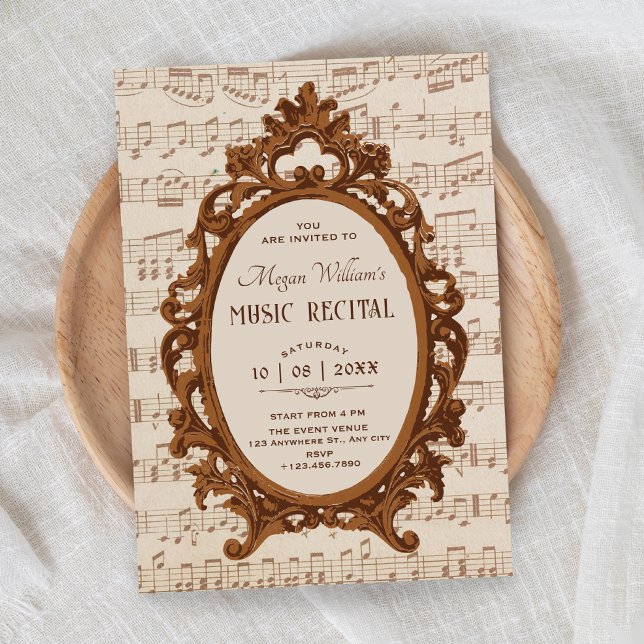 Convite Barroco de música vintage recital  (Criador carregado)