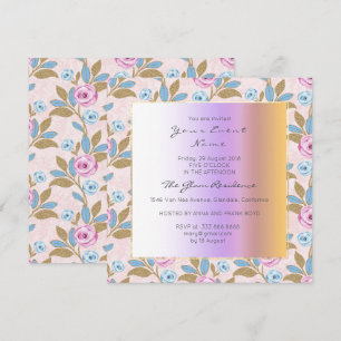 Convite Barroco - Maré Maria Antonieta Pastel Floral