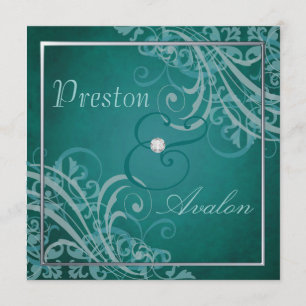 Convite barroco requintado do rolo da cerceta