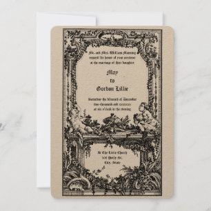 Convite Barroco Rococo Cerebs Casamento Floral Fronteira A