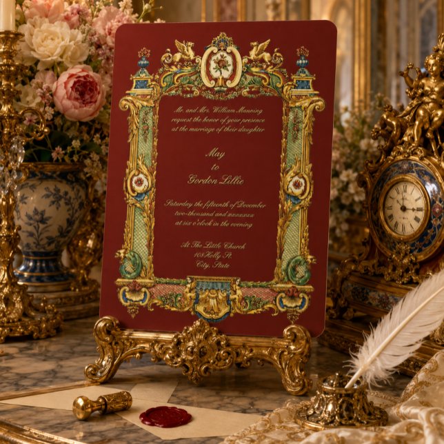 Convite Barroco Rococó Rocaille Grifos Quadro Casamento (Criador carregado)