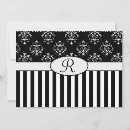 Convite Barroco Strike Preto e Branco