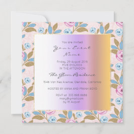 Convite Barroco Versalhes Marie Antoinette Pastel Floral