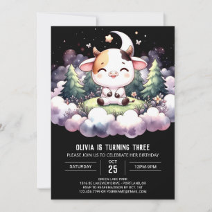 Convite Barrona Digital Cow Birthday