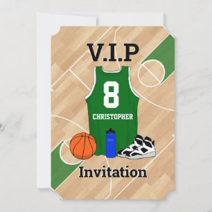 Convite Basball Jersey na Festa de aniversário verde