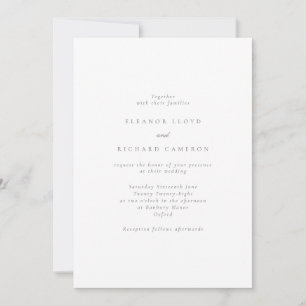 Convite Base de Texto Simples para Casamento de Vellum