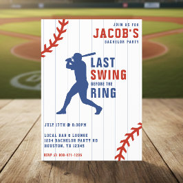 Convite Baseball Bachelor Party Last Swing Before the Ring