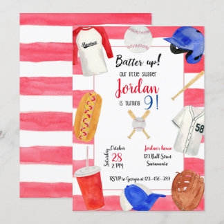 Convite Baseball Birthday Invitation, Baseball Invitation
