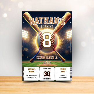 Convite Baseball Birthday Party Sports Theme for Kids