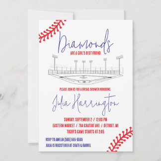 Convite Baseball Diamond, o melhor Chá de panela de amizad