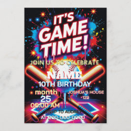 Convite Baseball Ice Cream Drip Birthday Invitation