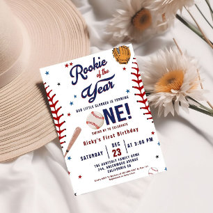 Convite Baseball Rookie do Ano do primeiro aniversario Bas